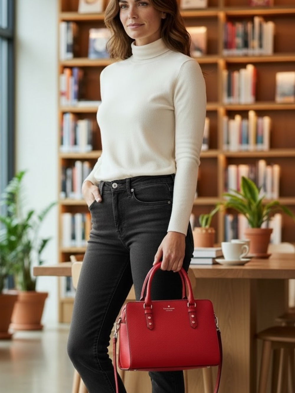 Kate Spade bag and wallet! Red Structured Satchel Bag with Removable Strap